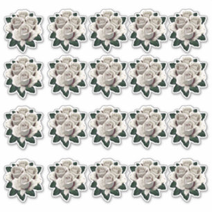 Sticker multiple Bouquet Rose blanc