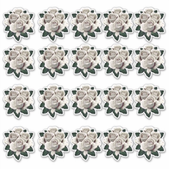 Sticker multiple Bouquet Rose blanc (Devant)