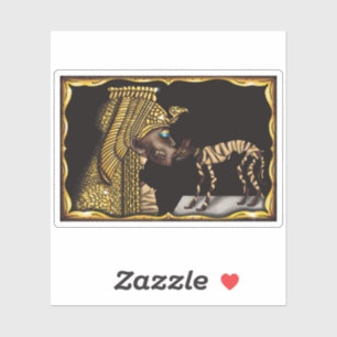 Sticker Mummy égyptienne Cleopatra, maman chatte d'Hallowe
