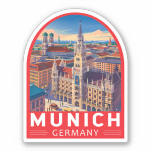 Sticker Munich Allemagne Voyage Art Emblème