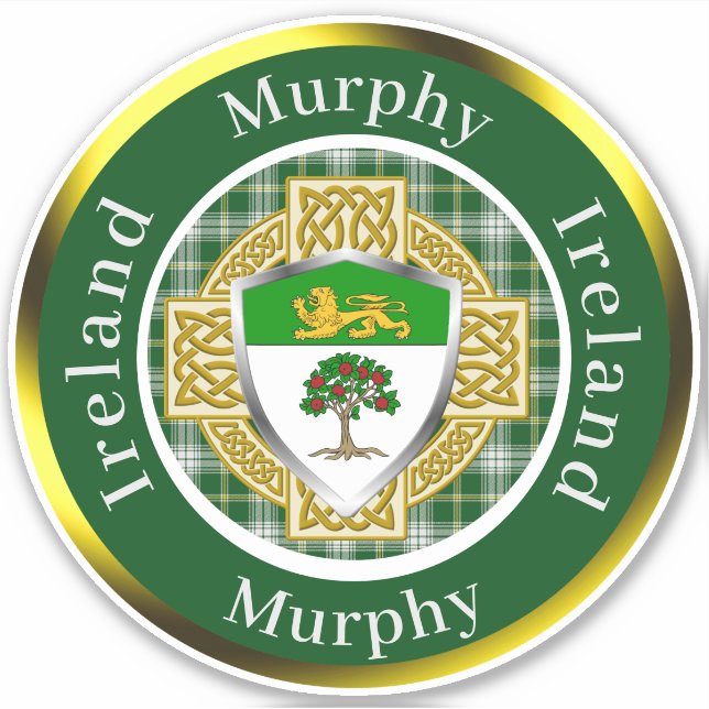 Sticker Murphy Shield & Croix celtique Personnalisé (Devant)