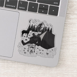 Sticker Music couple camping For celebrating valentine