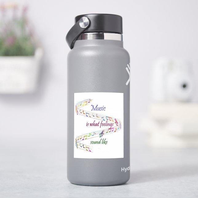 Sticker Music is what Feelings Sound Like Inspirational (HydroFlask)