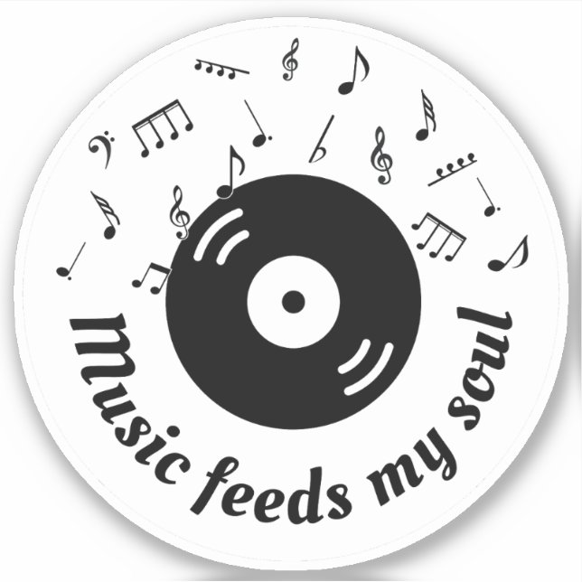 Sticker Musique Alimentation Mon âme Vinyl Album (Devant)