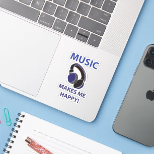 Sticker Musique Casque Musique Me Rend Heureuse Musique