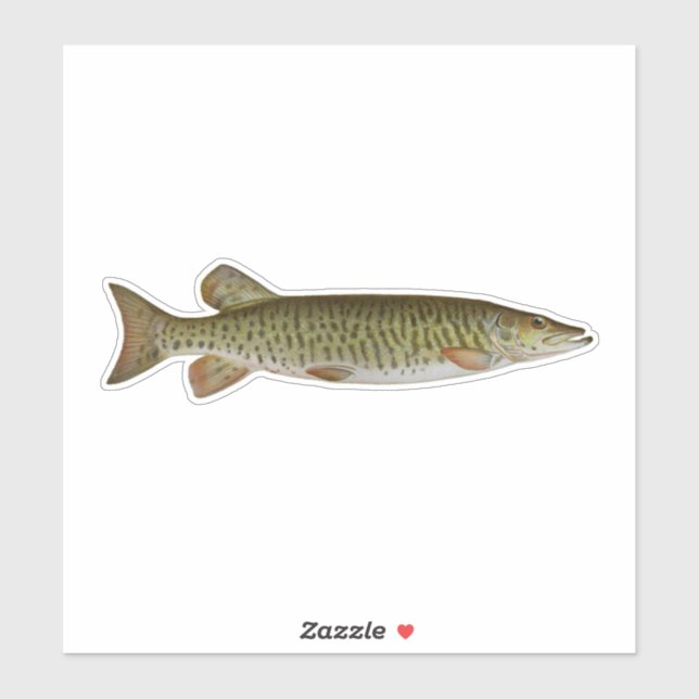 Sticker Musky - Pêche en eau douce (Feuille)