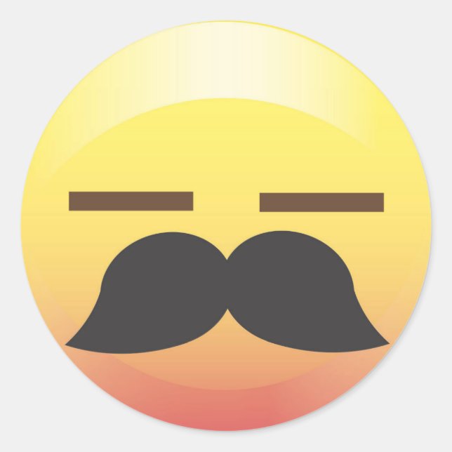 Sticker Mustache Emoji Sigh Party (Devant)