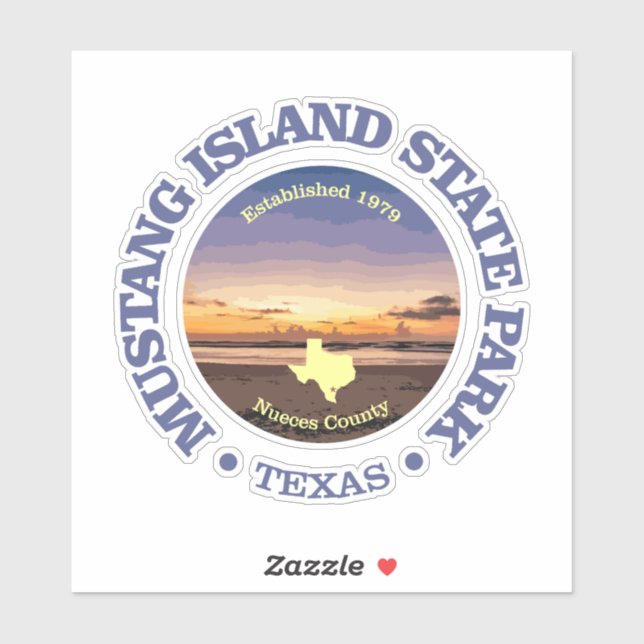 Sticker Mustang Island SP (Feuille)