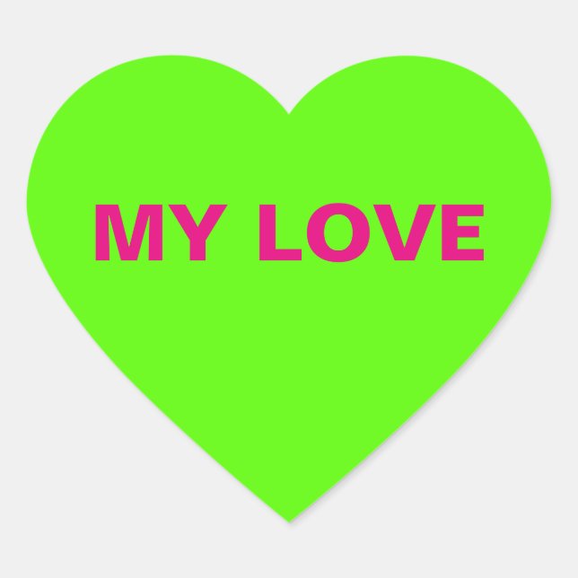 Sticker My Love Green Heart (Devant)
