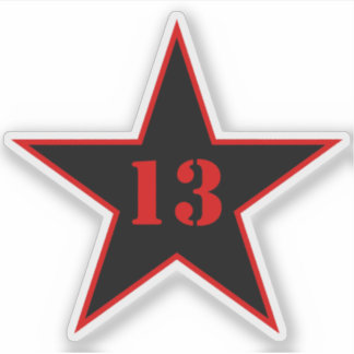Sticker My Lucky Number Star - Numéro 13 - v2 (noir)