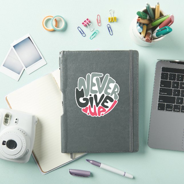 Sticker N'abandonnez jamais - Optimiser le blanc inspirant (Couverture iPad)