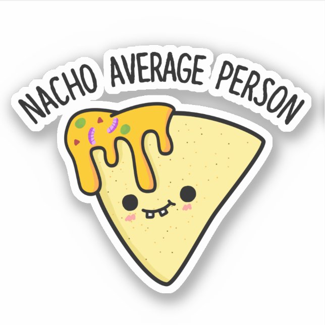 Sticker Nacho Moyenne personne amusant jeu de nourriture (Devant)
