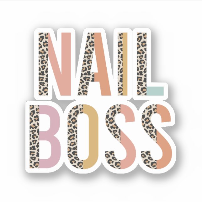 Sticker Nail Boss, Nail Tech, Nail Technicien, Cosmetologi (Devant)