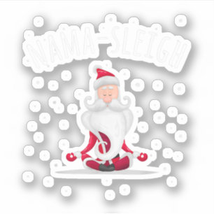 Sticker Nama traîneau Namasleigh Funny Père Noël Yoga Noël