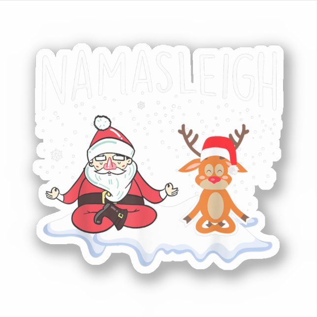 Sticker NamaSleigh Christmas Yoga Namaste T-shirt (Devant)