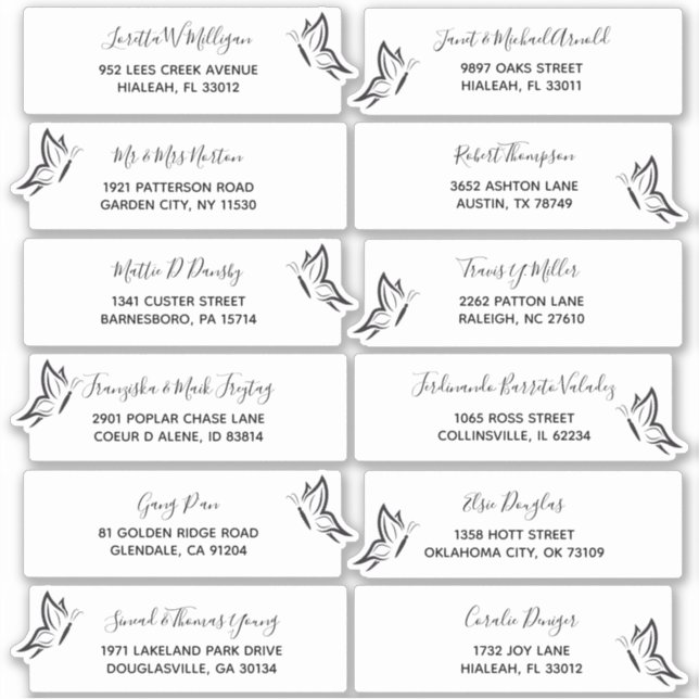 Sticker Name and Address Typography for Wedding or Event (Devant)