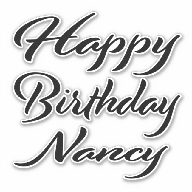 Sticker Nancy Nom Prénom Anniversaire de la Broderie noire (Devant)