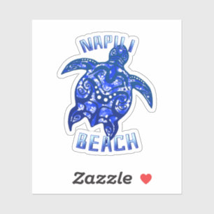 Sticker Napili Beach Hawaii Vacances Tortue Tribale