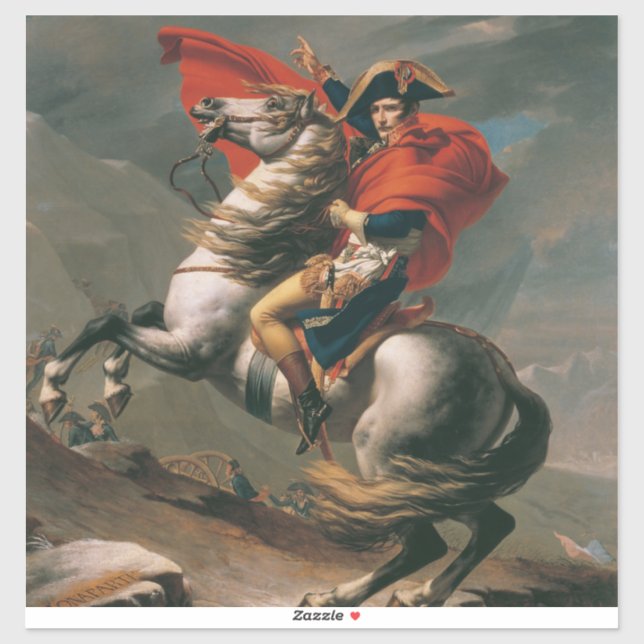 Sticker Napoléon à cheval, bataille du col Saint-Bernard (Feuille)