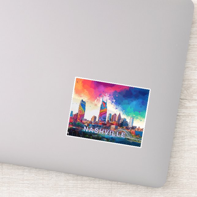 Sticker Nashville Skyline Abstrait Art (Détail)