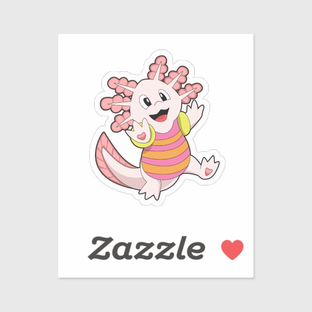 Sticker Natation Axolotl (Feuille)