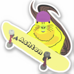 Sticker Naughty Squirrel #1029 Nom personnalisé Patinage