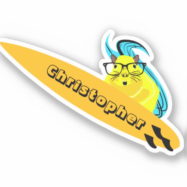 Sticker Naughty Squirrel #104 Surfing (Recto)