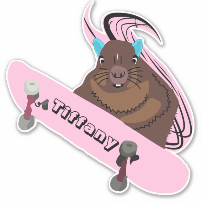 Sticker Naughty Squirrel #109 Girls Name (Devant)