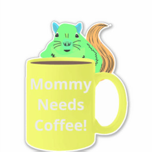 Sticker Naughty Squirrel #110 Coffee Cup