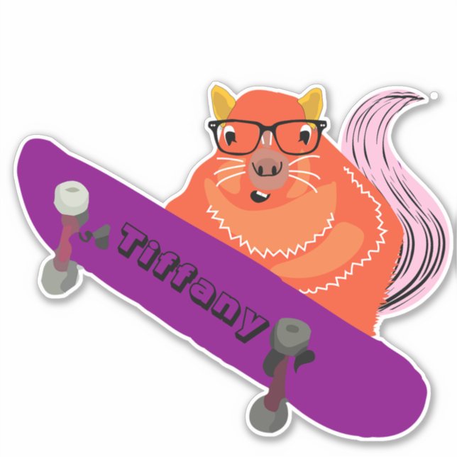 Sticker Naughty Squirrel #113 Girls Name (Devant)
