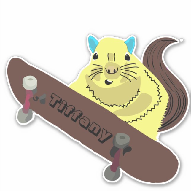 Sticker Naughty Squirrel #119 Girls Name (Devant)