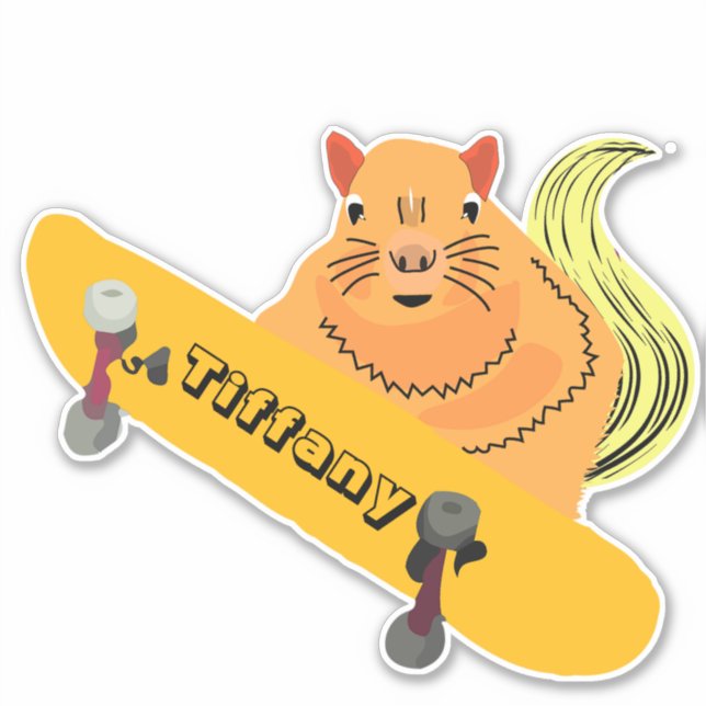 Sticker Naughty Squirrel #125 Girls Name (Devant)