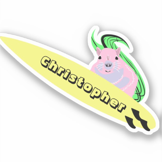 Sticker Naughty Squirrel #173 Surfing (Recto)