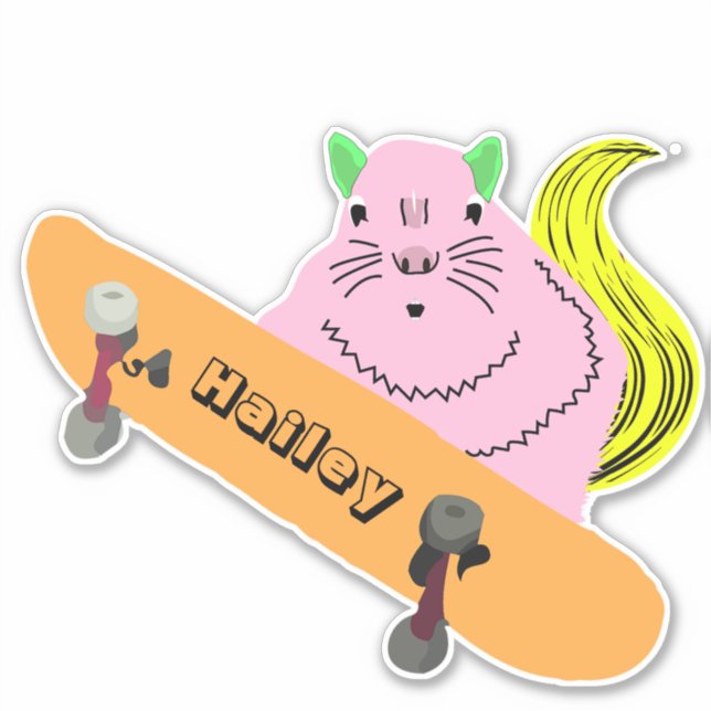 Sticker Naughty Squirrel #187 Hailey Skateboard (Devant)
