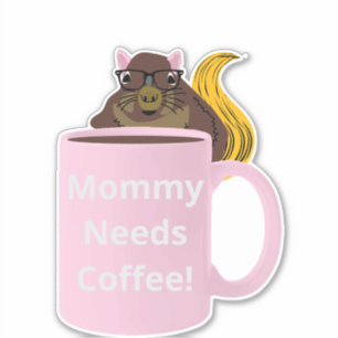 Sticker Naughty Squirrel #205 Coffee Cup