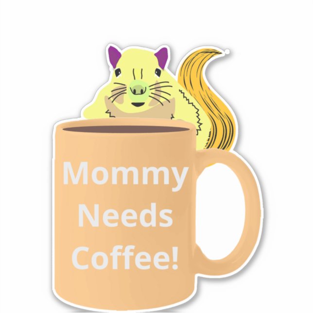 Sticker Naughty Squirrel #275 Coffee Cup (Devant)
