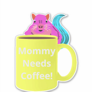 Sticker Naughty Squirrel #279 Coffee Cup