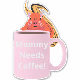 Sticker Naughty Squirrel #306 Coffee Cup