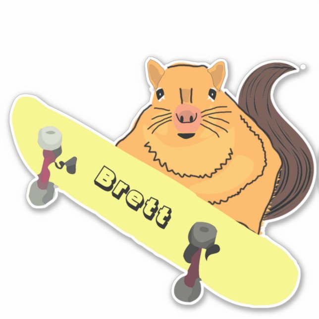 Sticker Naughty Squirrel #307 Brett Skateboard (Devant)