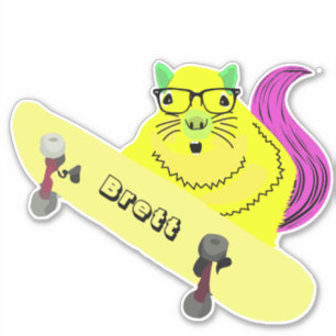 Sticker Naughty Squirrel #312 Brett Skateboard
