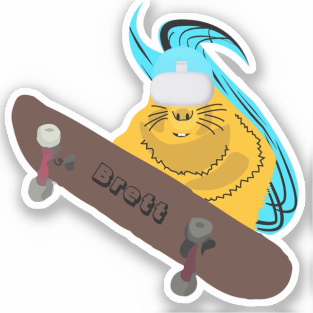 Sticker Naughty Squirrel #338 Brett Skateboard (Recto)