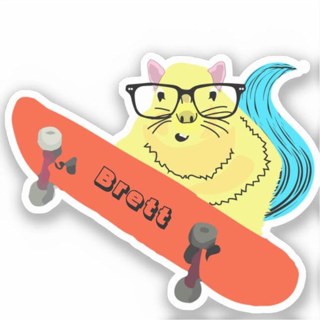 Sticker Naughty Squirrel #343 Brett Skateboard (Recto)