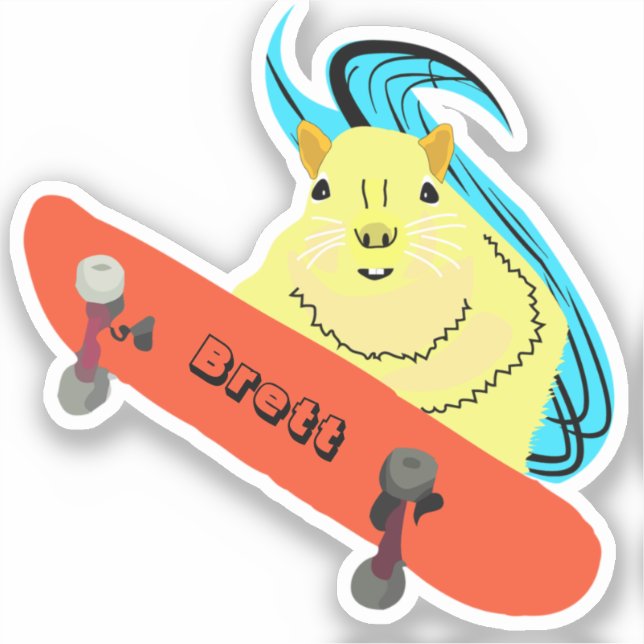 Sticker Naughty Squirrel #352 Brett Skateboard (Recto)
