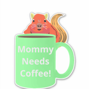 Sticker Naughty Squirrel #356 Coffee Cup