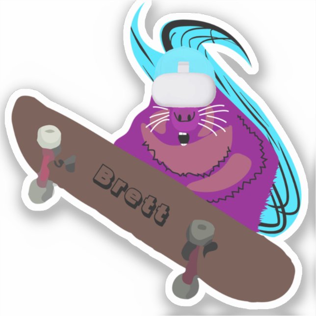 Sticker Naughty Squirrel #395 Brett Skateboard (Recto)