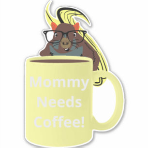 Sticker Naughty Squirrel #396 Coffee Cup
