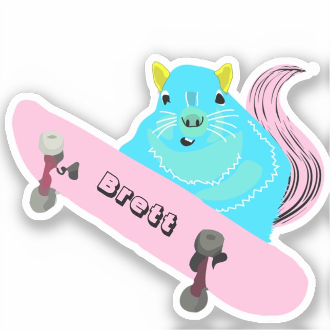 Sticker Naughty Squirrel #439 Brett Skateboard (Recto)