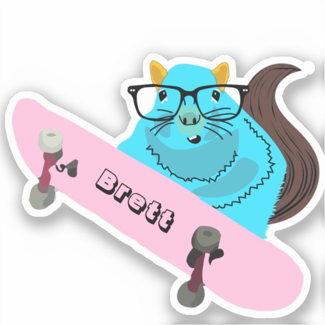 Sticker Naughty Squirrel #443 Brett Skateboard (Recto)