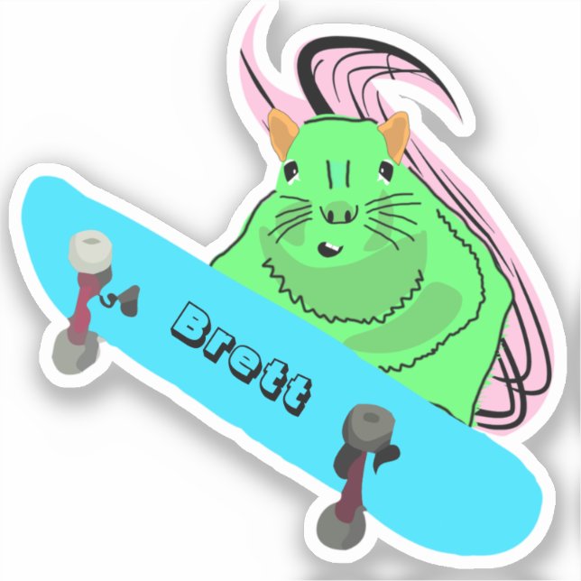 Sticker Naughty Squirrel #497 Brett Skateboard (Recto)
