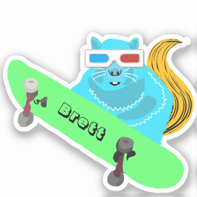 Sticker Naughty Squirrel #560 Brett Skateboard (Recto)